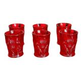 Set of 6 Vintage Mosser Inverted Thistle Pattern Glass Tumblers