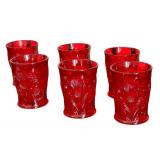 Set of 6 Vintage Mosser Inverted Thistle Pattern Glass Tumblers