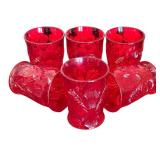 Set of 6 Vintage Mosser Inverted Thistle Pattern Glass Tumblers