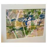 Original Framed Patricia Bratnober Watercolor, Pink Escapade