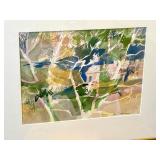 Original Framed Patricia Bratnober Watercolor, Pink Escapade