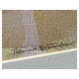 Original Framed Patricia Bratnober Watercolor, Pink Escapade