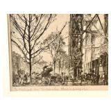 Scaffolding, No. 1 (L`Échafaudage) Etching by Sir Frank Brangwyn / Vintage Framed Dry Point Etching by Sir Frank Brangwyn