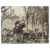 Scaffolding, No. 1 (L`Échafaudage) Etching by Sir Frank Brangwyn / Vintage Framed Dry Point Etching by Sir Frank Brangwyn