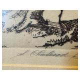 Vintage Castle on the Cliff Etching by Samuel Chatwood Barton