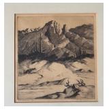 Vintage Framed Etching, Signed and Numbered