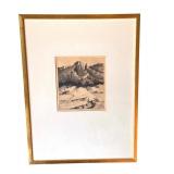 Vintage Framed Etching, Signed and Numbered