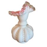 Vintage Fenton Jack in the Pulpit Vase / Vintage Fenton Beaded Melon Peach Crest Vase