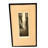 Framed Black-and-White Etching of Mercery Lane, Canterbury