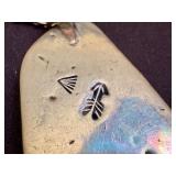 Vintage Agate Fob Pendant with Chain