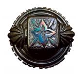 Victorian Jett Brooch with Intricate Design