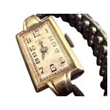 Pair of Vintage Art Deco Watches with Metal Bands