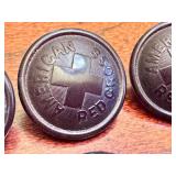 WWII A.R.C Sterling Silver Pins and American Red Cross Button Set