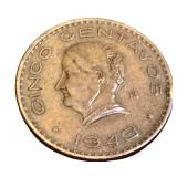 Collection of 9 Vintage Foreign Coins Including 1963 Mexican Silver Peso