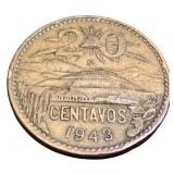 Collection of 9 Vintage Foreign Coins Including 1963 Mexican Silver Peso