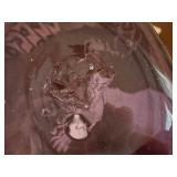 Collection of 4 Vintage Glass Bottles with Wood Tray