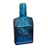 Collection of 4 Vintage Glass Bottles with Wood Tray