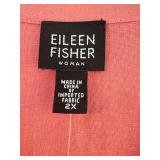Eileen Fisher Woman 2X Handkerchief Linen Shirt - Mandarin Collar, 3/4 Sleeves