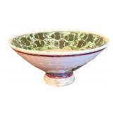 Vintage Iranian Persian Hand-painted Ceramic Bowl Featuring Ship Design