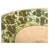 Vintage Iranian Persian Hand-painted Ceramic Bowl Featuring Ship Design