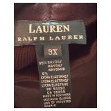 Lauren Ralph Lauren 3X Chestnut Turtleneck and Quilted Reversible Vest Set