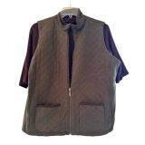 Lauren Ralph Lauren 3X Chestnut Turtleneck and Quilted Reversible Vest Set