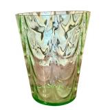 Vintage Green Glass Collection: Bottle, Vase, and Tumbler