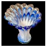 Vintage Murano Art Glass Hand Blown Swung Vase