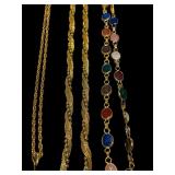 Vintage Costume Jewelry Necklaces, Eileen Fisher Makeup Bag and Small Hand Held Mirror