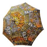 Set of 2 Vintage Artistic Umbrellas with Wooden Handles