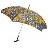 Set of 2 Vintage Artistic Umbrellas with Wooden Handles