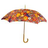 Set of 2 Vintage Artistic Umbrellas with Wooden Handles