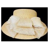 New Giovio Modes Firenze Straw Hat with Large Bow