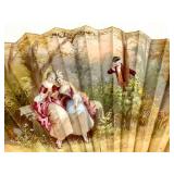 Antique Hand-Painted Folding Fan with Elegant Tiffany and Co Box