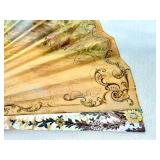 Antique Hand-Painted Folding Fan with Elegant Tiffany and Co Box