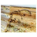 Antique Hand-Painted Folding Fan with Elegant Tiffany and Co Box