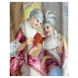 Antique Hand-Painted Folding Fan with Elegant Tiffany and Co Box