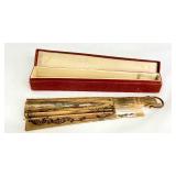 Antique Hand-Painted Folding Fan with Elegant Tiffany and Co Box