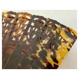 Vintage 13.5" Tortoise Shell Style Folding Hand Fan