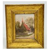Miniature Original Oil on Board Framed Painting