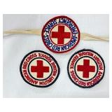Set of 3 Vintage American Red Cross Service Patches