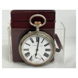 Vintage Goliath Pocket Watch with Leather Travel Case