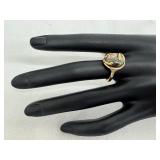 14k Gold Ring with Bullseye Agate / Imperial Jasper