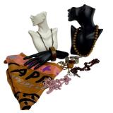 Assorted Lot of Vintage Jewelry and Capricorn Scarf