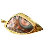 14K Gold Pendant with Thomsonite Gemstone