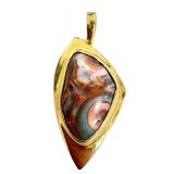 14K Gold Pendant with Thomsonite Gemstone