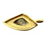 14K Gold Pendant with Thomsonite Gemstone