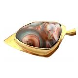 14K Gold Pendant with Thomsonite Gemstone