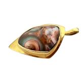 14K Gold Pendant with Thomsonite Gemstone