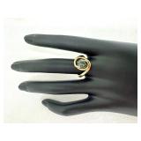 14k Gold Ring with Green Star Stone, Size 7.75